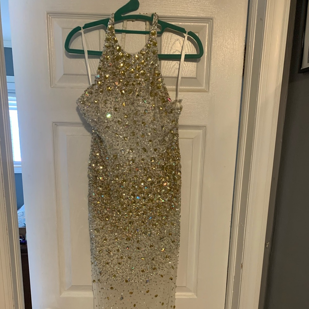 White Terani Rhinestone Dress